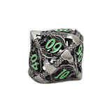 LPG Dice Dragon Hollow Dice Set Metal/Green