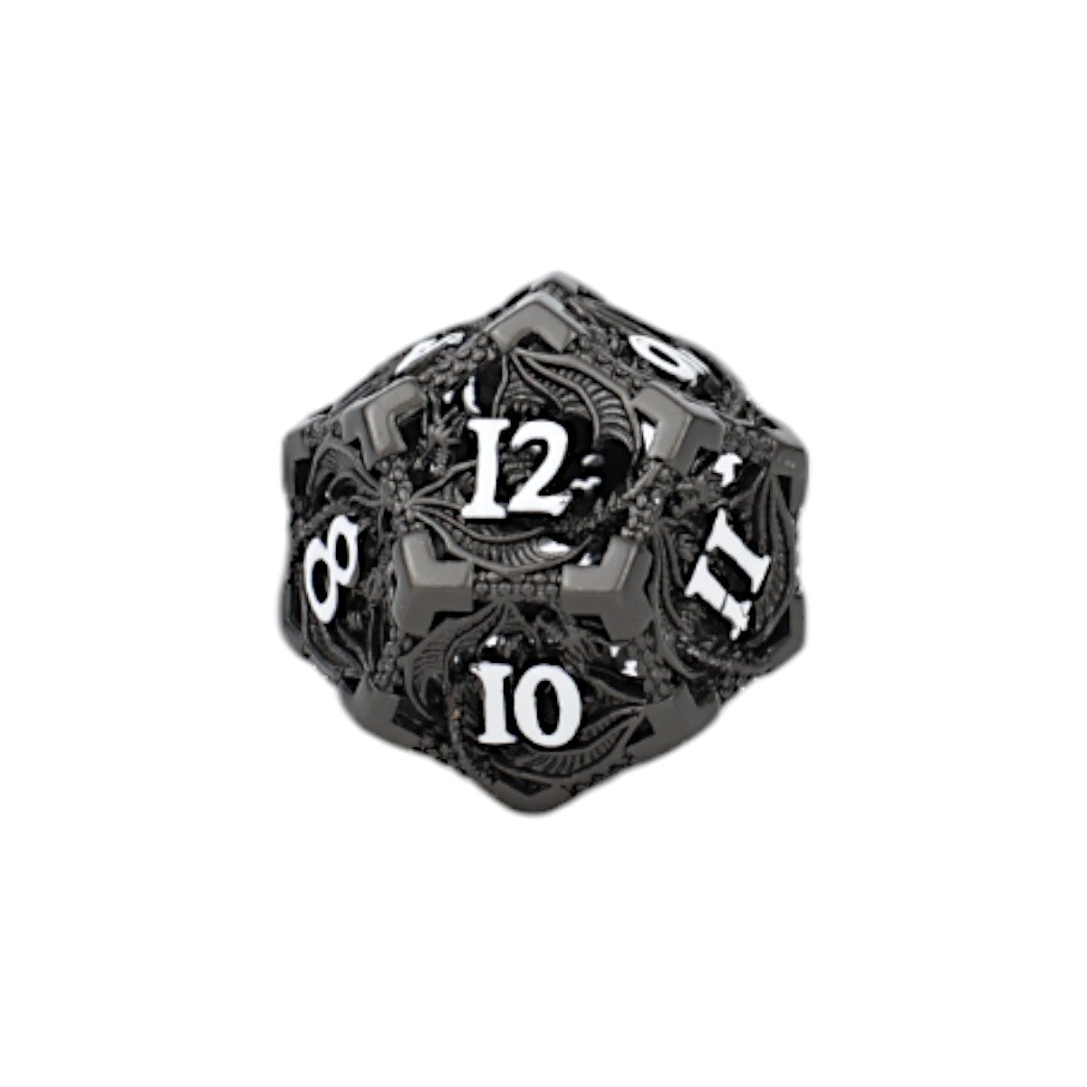 LPG Dice Dragon Hollow Dice Set Metal/Black