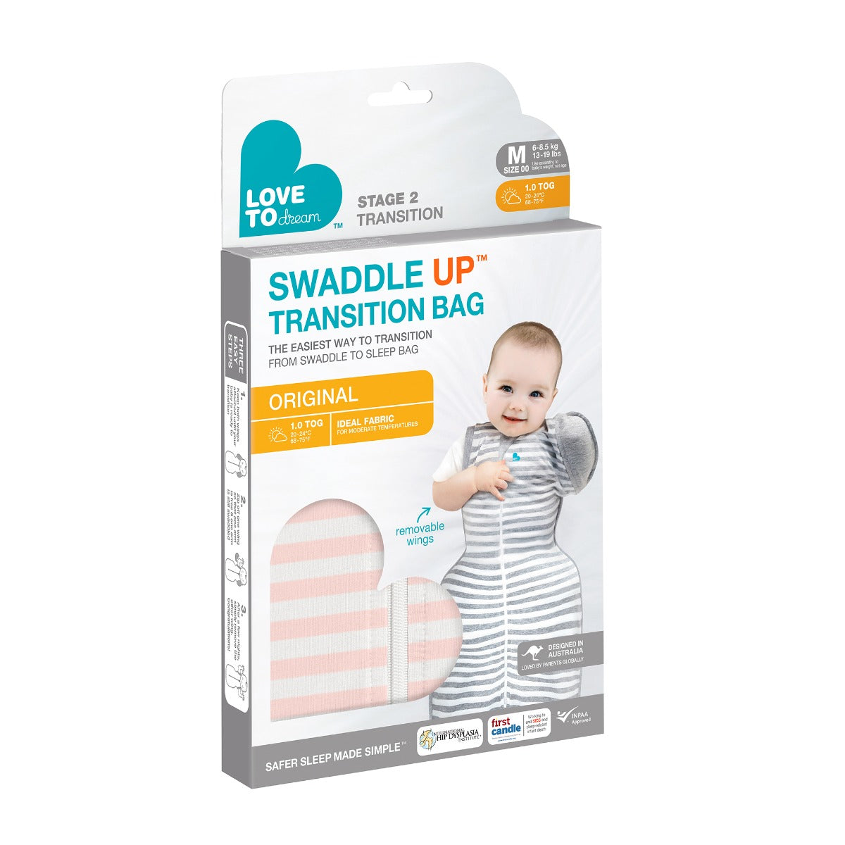 Love to Dream Swaddle Up™ Transition Bag 1.0 TOG - Dusty Pink - Large