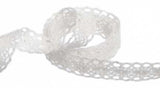 White crochet lace ribbon, 19mm wide and 20m long, perfect for DIY projects and adding elegance to crafts.