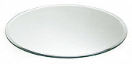 Round mirror candle plate with bevelled edge, 20cm, perfect for showcasing scented candles and enhancing home decor.