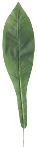 Set of 12 vibrant green artificial silk leaves, perfect for stylish decor or unique gifts, measuring 12cmD x 63cmH.