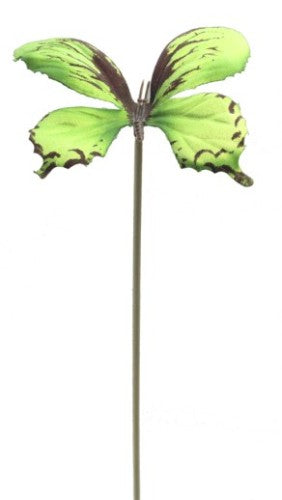 Floral Picks - Butterfly on Bamboo Stick - Pack of 24 (Lime Green)