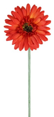 Vibrant orange silk Gerbera flower, 57cm tall, perfect for home decor or event centerpiece, offers everlasting beauty.