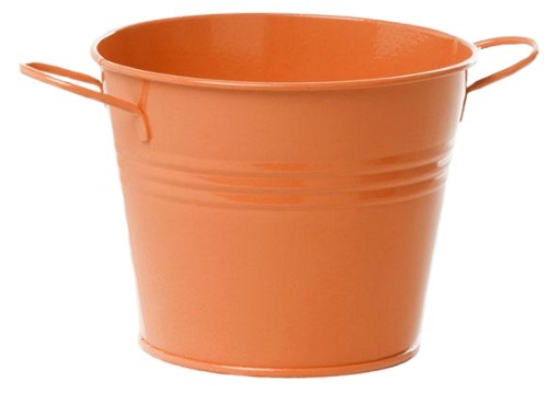 Bucket - Metal with Two Handles (Orange)