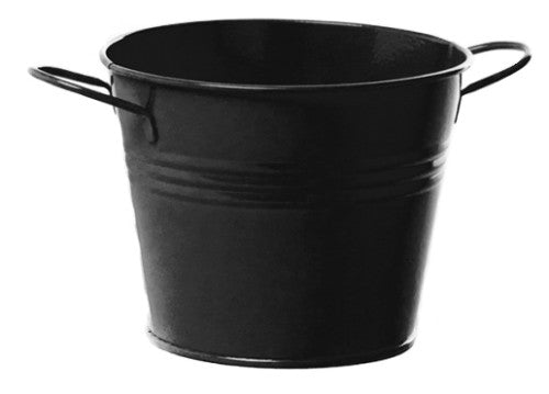 Bucket - Metal with Two Handles (Black) (SMARTFOX)