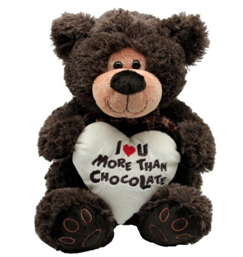 Soft Toy - Sitting Copper Bear Holding Heart