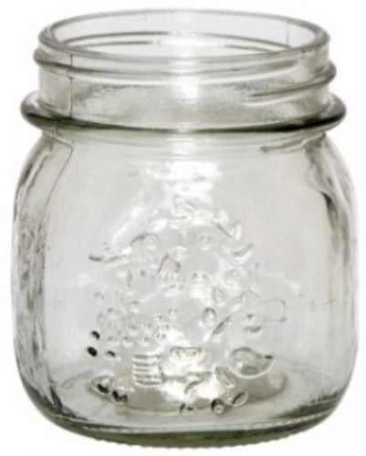 Small clear glass mason jar, 8 x 9cmH, perfect for storage, crafting, or decorative displays.