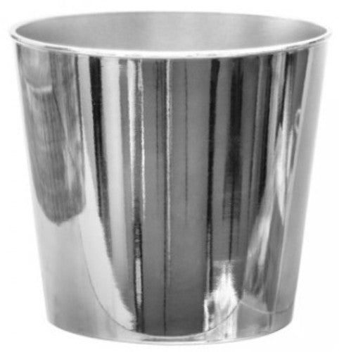 Flora Round Pot - 13cm (Chrome Silver)