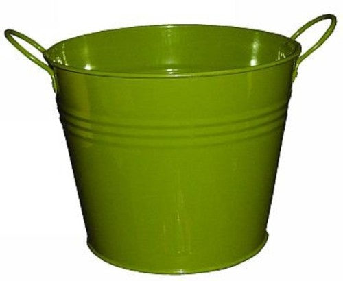 Metal Bucket with 2 handles 160mm - Set of 6 (Moss Green)