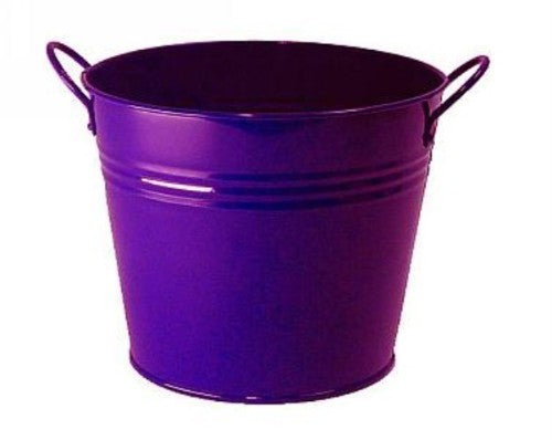 Metal Bucket with 2 handles 160mm - Set of 6 (Violet)