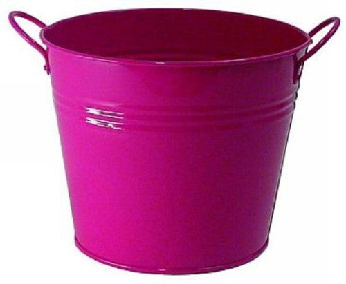 Metal Bucket with 2 handles - Set of 6 (Hot Pink)