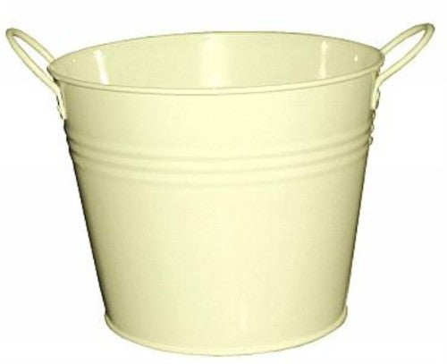 Bucket - Metal with Two Handles (Cream) (P010CR)