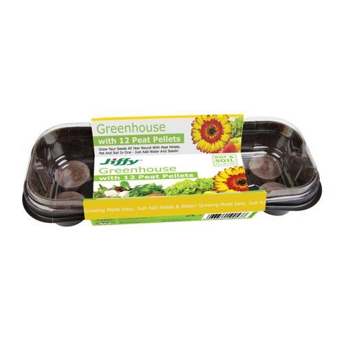 Jiffy Windowsill Greenhouse & Seed Starting Pellets 36mm 12 Pack