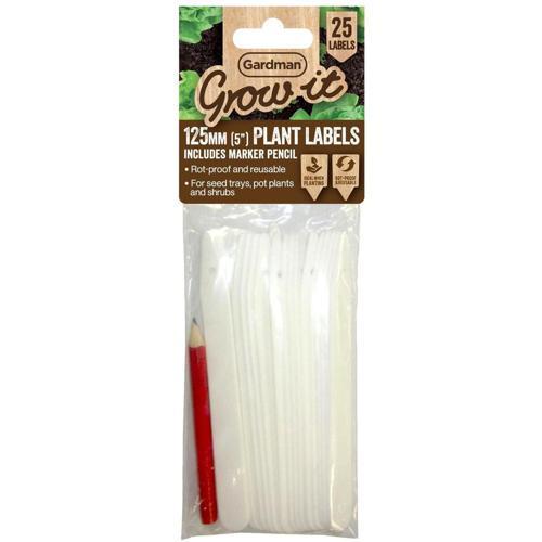Grow It 127mm Plant Labels With Pencil - 25 Pack