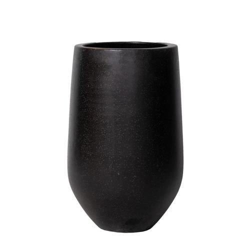STONELEIGH & ROBERSON Round Terrazzo Vase Pot L Black