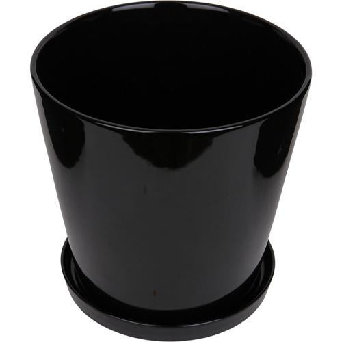 Gardeners Edge Florist Pot And Saucer M Black