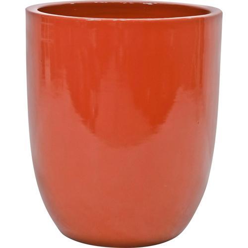 Gardeners Edge Glazed Corsica Ceramic Pot Large Orange