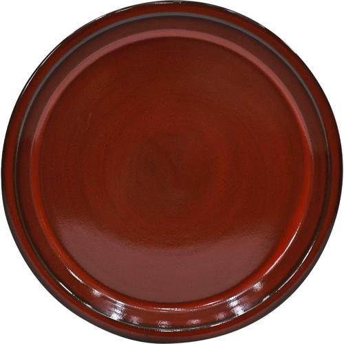 Gardeners Edge Glazed Round Saucer 22cm Firework Red