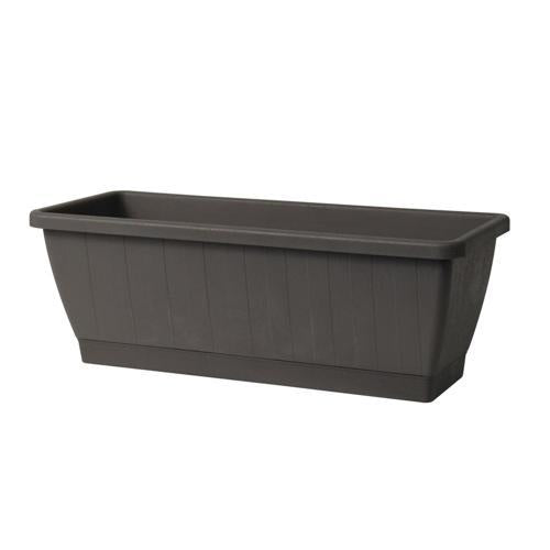 Euro3Plast Plastic Kezar Planter Box With Tray Anthracite 50cm