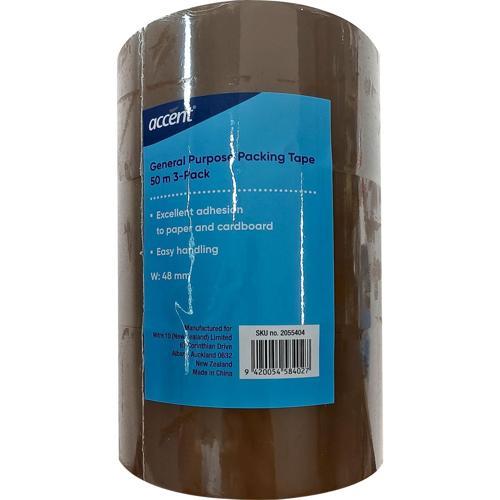 Accent General Purpose Tape Accent 48mm x 50m Brown