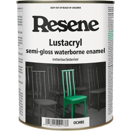 Resene Lustacryl Semi-Gloss Waterborne Enamel Paint 1L Ochre Base