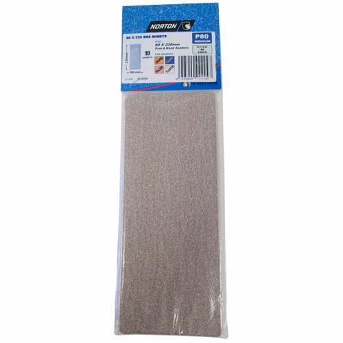 No-Fill Sand Paper Stick N Sand 80 Grit 90 x 230mm White - Norton