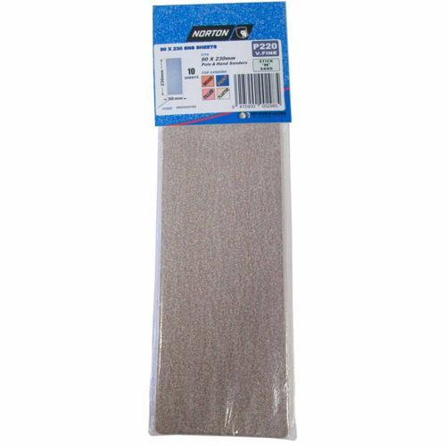 No-Fill Sand Paper Stick N Sand 220 Grit 90 x 230mm White - Norton