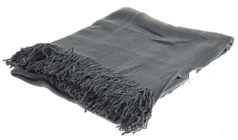 Throw - Blue Grey Throw With Tassles