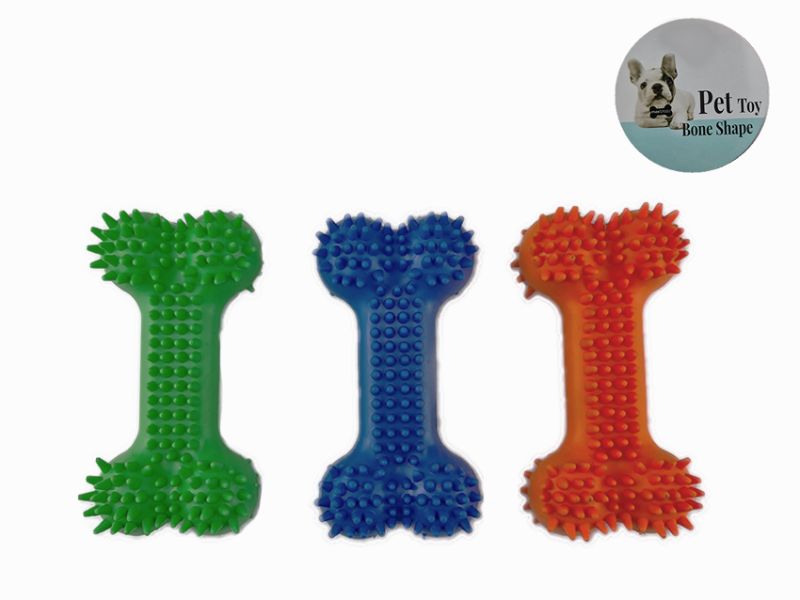 Dog Toy - Max Treats TPR Bone Shape 12cm (Set of 48 Asstd)