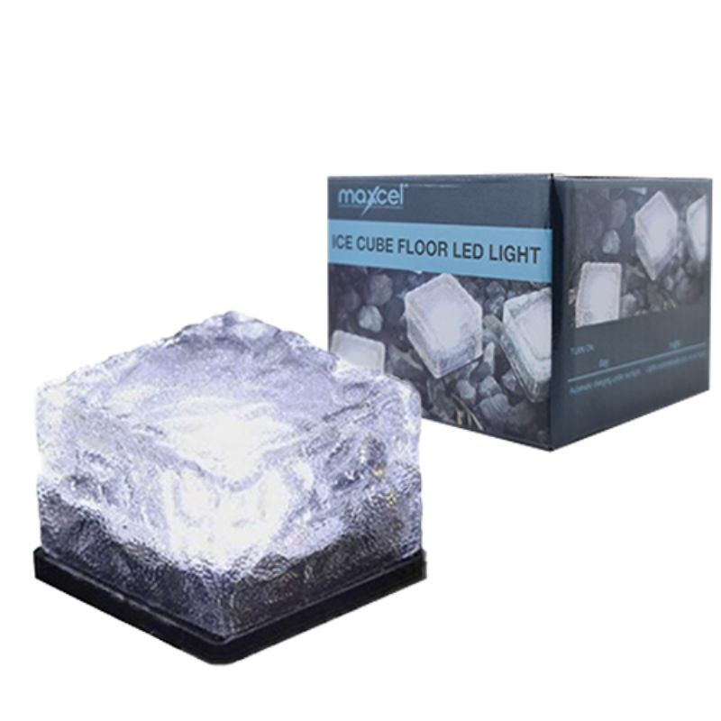 Floor LED Light - Maxcel Solar Powered Ice Cube Cool White (24 Units)