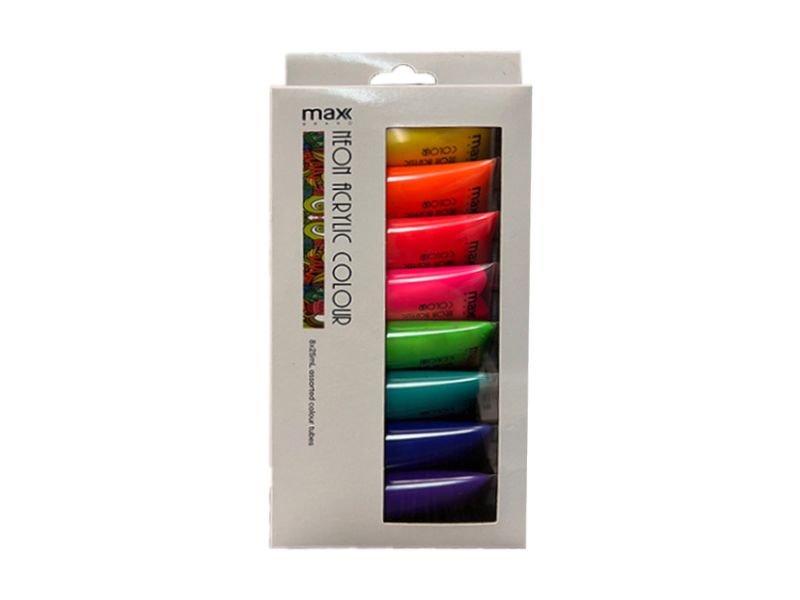 Acrylic Paint Set - Max Brand 25ml x 8 Neon (24 Packs)