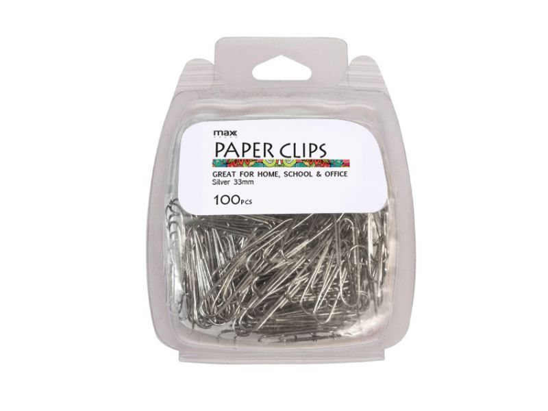 Paper Clips - Max Brand Silver Round 33mm (12 Packs)