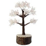 Rose Quartz Crystal Tree Neem Base 30cm
