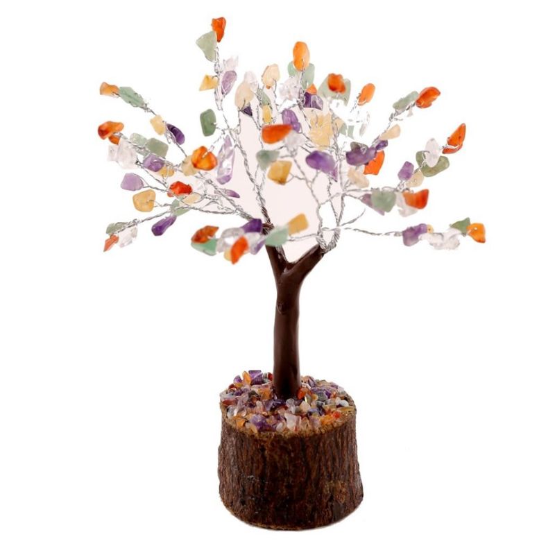 Multi Crystal Tree Neem Base 19cm