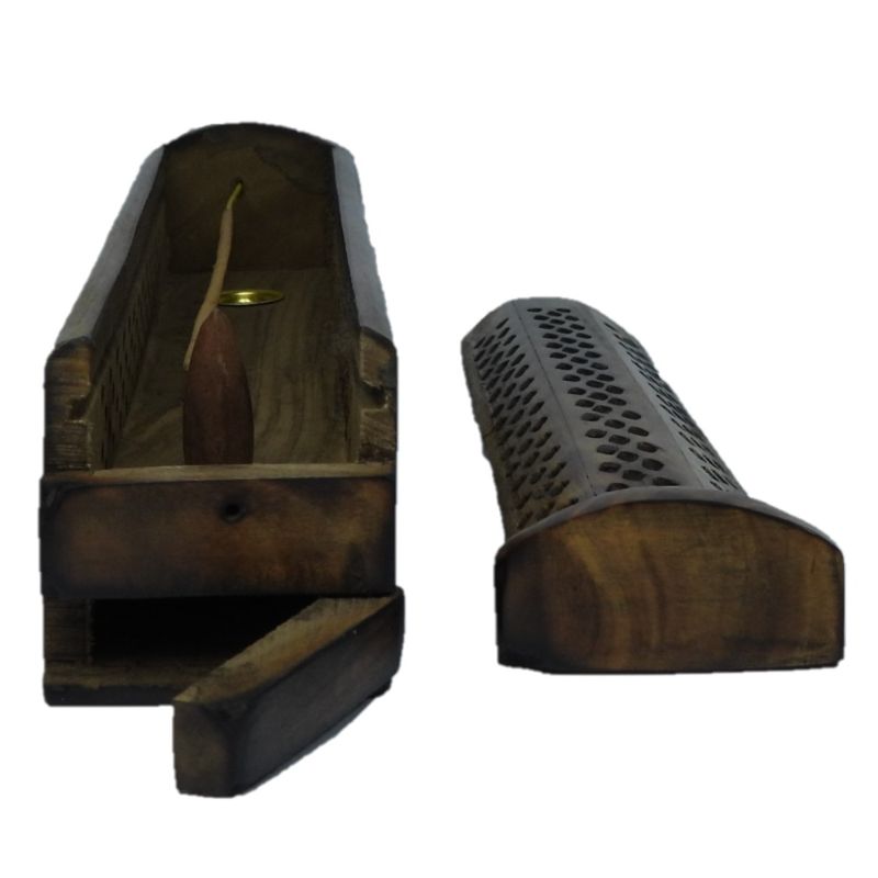 Jali Sliding Natural Box Incense Burner 12 inch
