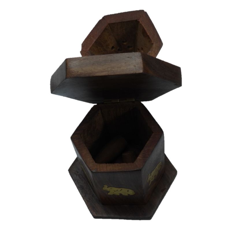 Buddha Cone Burner with Storage Sheesham