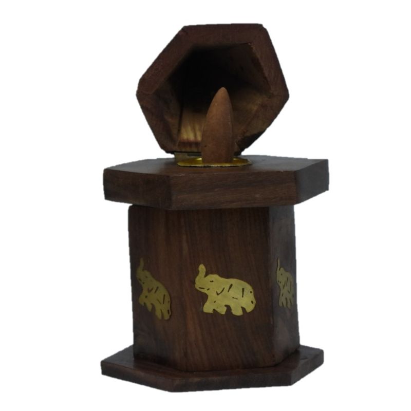 Elephant Cone Burner with Storage Sheesham