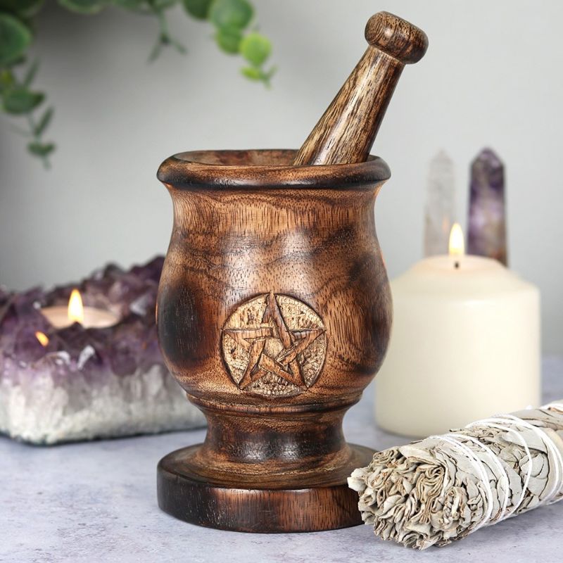 Pentagram Mortar and Pestle 5 inch