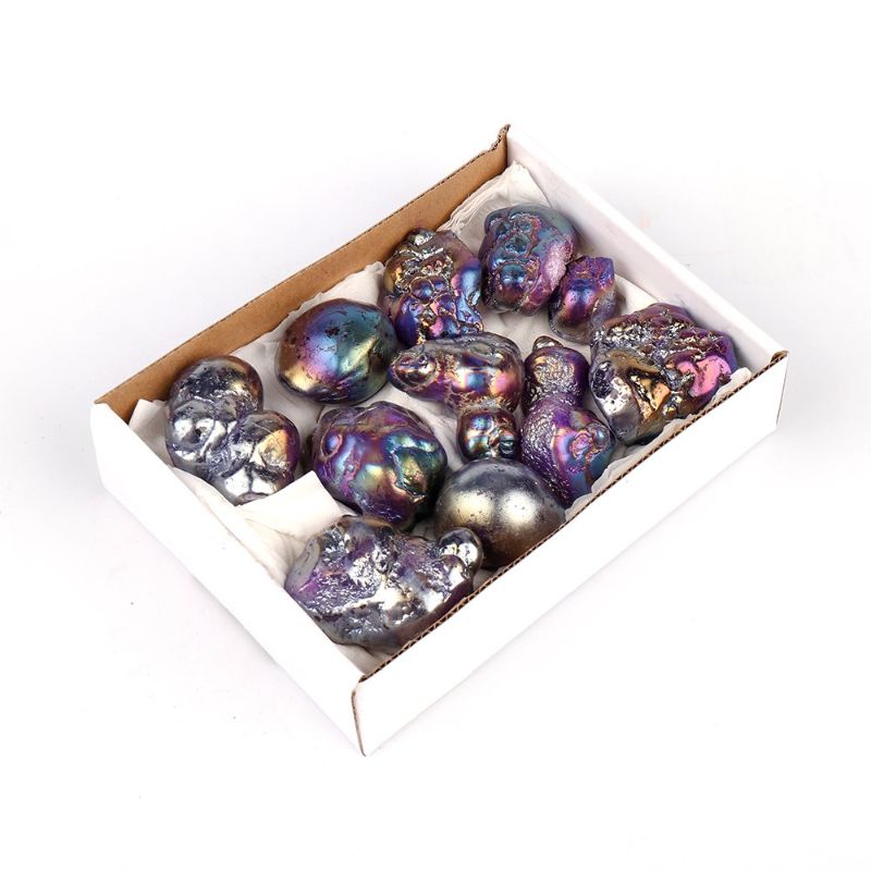 Mini Crystal Tray - Aura Bubble Agate (Purple)