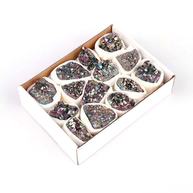 Mini Crystal Tray - Aura Amethyst Cluster (Celestial)