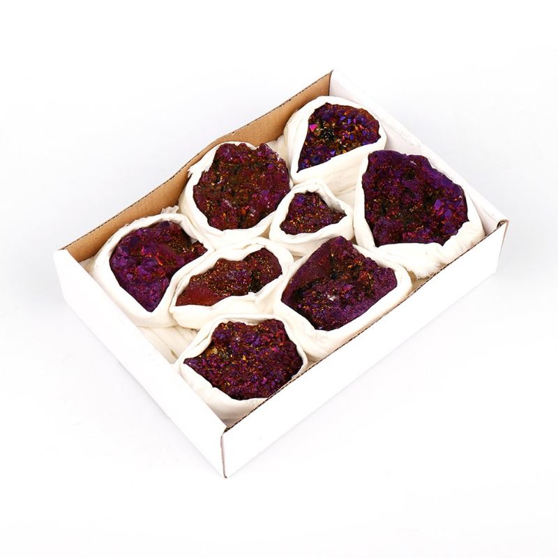 Mini Crystal Tray - Aura Geode Quartz (Purple)