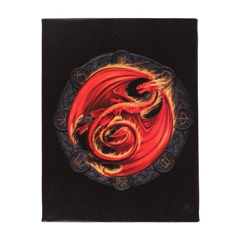 Small Beltane Dragons of the Sabbats Canvas Plaque by Anne Stokes