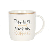 This Girl Runs on Coffee Mug NEW!