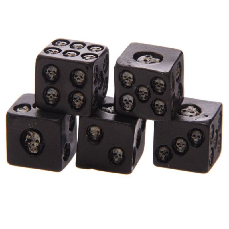 Black Skull Dice (Pack of 5)
