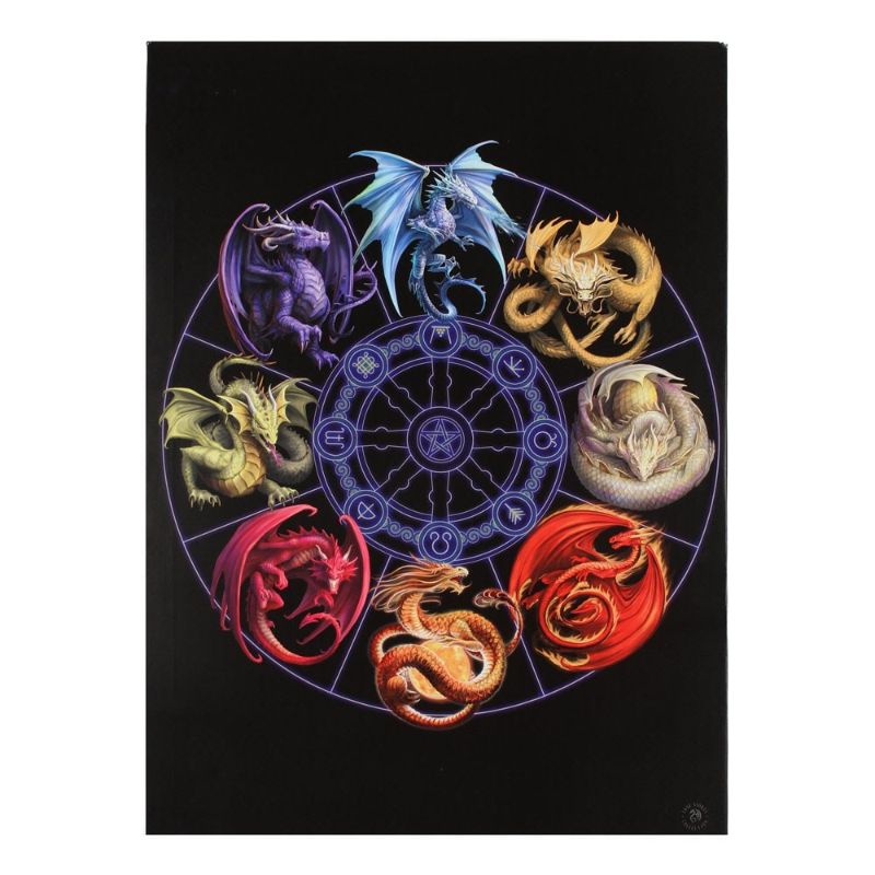 Large Dragons of the Sabbats Canvas Plaque by Anne Stokes