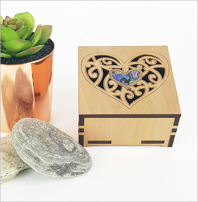 Square Trinket Box - Heart (Small)