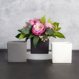 Ceramic Cube Pot Satin Matte White