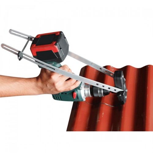 EDMA Nibbler: Powerful metal cutting attachment for drills, cuts through metal sheets up to 1.2mm thick with precision.