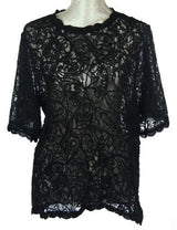 Rhonda Lace With Cord Top  BLACK